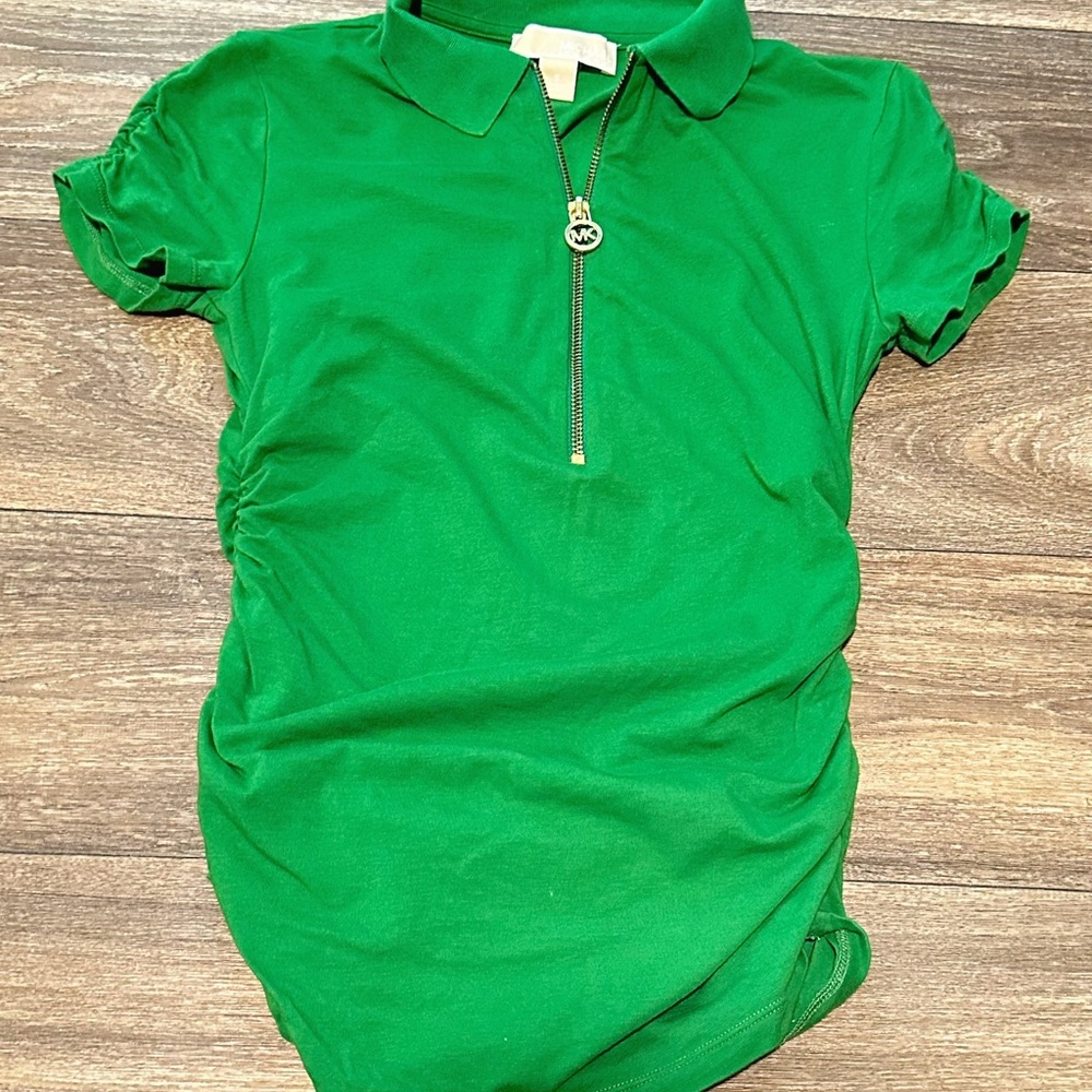 Michael Kors Green Short Sleeve Polo Top